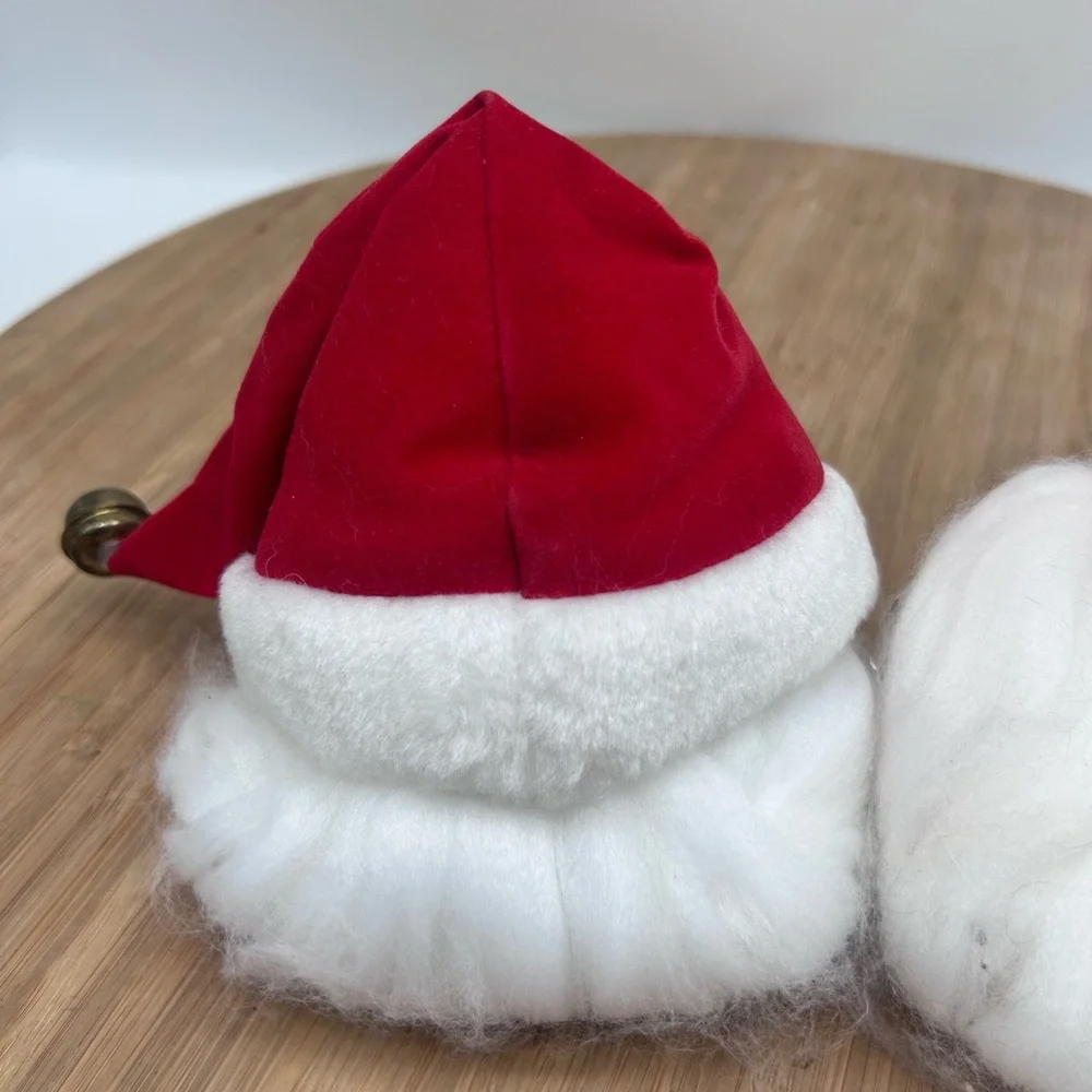 Two Vintage Christmas Santa‎ Face  Heads ornaments Ornaments
